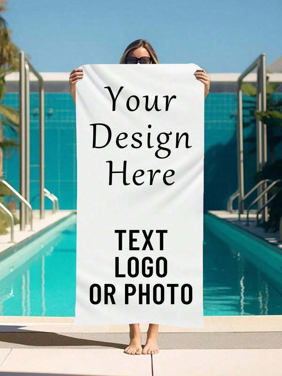 1pc Customized Beach Towel, Personalized Photo Towel, Customized Logo Towel, Customized Text Towel, Personalized Beach Towel, Customized Dog Photo Towel, Summer Holiday Bathroom Decor, Multi-Functional, Durable, Decorative, Reusable, Refined, Fashionable, High-Quality, Vibrant Colors, Modern, Customized, Personalized, Unique, Ideal Gift For Her, Anniversary, Valentine's Day, Mother's Day, Birthday, Father's Day, Graduation, Wedding, Housewarming,Microfiber Customized Beach Towels Polyester Beach Towels Personalized Custom Beach Towel, Custom Your Image/Text/Photo Beach Towel  2D Flat Printed Beach Towel,Soft And Absorbent Microfiber Towel, Multicolor Beach Towels Suitable For Bathroom, Swimming, Fitness, Yoga, Lightweight And Portable, Wind And Sun Protection, Sand-Proof, Ideal For Summer Travel, Vacation, Bathroom Decor Suitable For Men And Women Beach Essentials Summer Beach Essentials Bathroom Towels - Multicolor - View 1