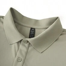 Adidas 男士新款休闲速干翻领短袖Polo衫 - 灰綠色 - 查看 3