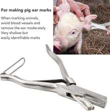 PENO Muescador de Orejas de Animales, alicates portátiles de Acero Inoxidable para Etiquetas de Orejas de Cerdo Que evitan Que se deslicen Perfectamente Cortados para ovejas para Perros (Forma de U) - Blanco - Ver 6