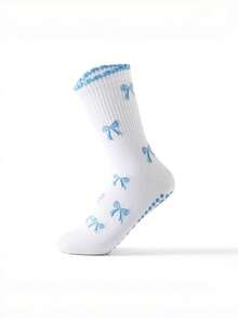 2/4 Pairs Women's Colorful Mid-Calf Yoga & Pilates Sports Socks, Cute & Interesting Patterns - Multicolor - View 9