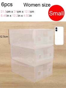 6/12 Pieces Transparent Stackable Shoe Boxes For Wardrobe Organization, Durable Clear Plastic Shoe Storage Boxes Featuring Clear Doors And Thick Drawer-Style Construction, Ideal For Sneakers, Casual Shoes, And Boots, Space-Saving Closet Solution With Easy Access, Sturdy Lids, And See-Through Design For Quick Selection, Organized Display And Dust-Protection, Fits On Shelf Or Inside Closet, Transparent Front Window For Instant Identification, Durable Plastic Construction For Long-Term Use, Compatible With Various Shoe Sizes - View 8