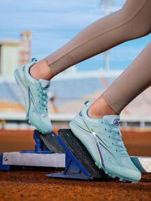 8-Spike Professional Track & Field Athletic Shoes, Unisex Running Spikes Shoes For Outdoor Training, Short Distance Running, Long Jump, Breathable Mesh Upper With Fishbone Design, Anti-Slip, Spikes Removable - Mauve Purple - View 9