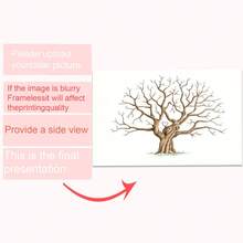 1 pieza Árbol de huellas dactilares en lienzo - Decoración de pared resistente al agua para árbol familiar, adecuado para cumpleaños, aniversario y boda, diseño de arte de huellas dactilares, patrón de huellas dactilares detallado - Blanco - Ver 9