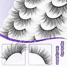 7 Pairs 3D 4-20mm Air-Arcturus Natural Wispy Lashes Fluffy Eyetail Elongated Cat Eye False Eyelashes - Black - View 4