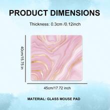 Tấm lót chuột bằng kính, họa tiết vân đá cẩm thạch vàng hồng, bề mặt kính mịn, điều khiển chính xác và bền bỉ, tấm lót chuột cứng đa năng phù hợp cho chơi game và văn phòng, trang trí bàn làm việc. - Xem 11