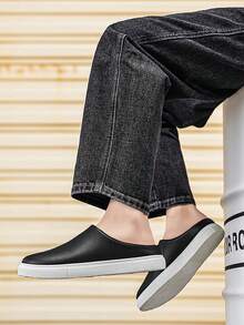 New Arrival Men's Versatile Slip-On Loafers, Minimalist Flat Outdoor Casual Moccasins - Black - View 3