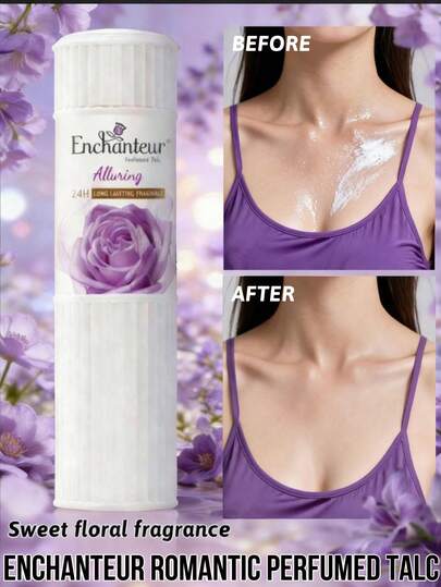  Enchanteur Fragrant Talcum Powder Provides 24-Hour Freshness And Dryness, Delivering A Refreshing And Comfortable Feel, Relieving Itchiness, And Long-Lasting Fragrance. The Fine Powder Texture Improves Skin Quality And Emits An Alluring Floral Scent. It Leaves The Skin Soft, Smooth, And Enchantingly Fragrant.