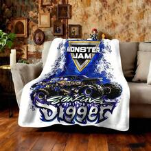 1 PIEZA Manta de camión monstruo de Monster Jam en 3D, regalo original para aficionados a los deportes de motor, decoración temática para cueva de hombre, acento para fiesta retro de ciencia ficción y recuerdo del día de carrera, manta suave para el hogar, dormitorio, cama, sofá, picnic, viaje, oficina, en múltiples tamaños de 50x60 a 60x80 pulgadas - Multicolor 23 - Ver 5
