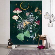 Nordic  Butterfly Tapestry Wall Hanging Bohemian Hippie  Tarot Science Fiction Room Home Decor - 1PC - 查看 1