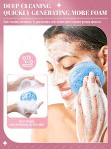 10pcs/20pcs Round Compressed Face Wash Wood Pulp, Reusable Exfoliating Face Wash, Suitable For Family Or Travel, Four Seasons Face Wash Wood Pulp ﻿ - Multicolor - View 5