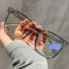 Unisex Glasses - Transparent Black Frames With Face-Contouring Design! Contemporary Campus Style For Men & Women. Perfect For Back-To-School Season & Fall Fashion!  Casual    PC    None - 彩色 - 查看 5