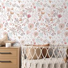 Peel And Stick Boho Pink Floral Peel Stick Wallpaper Contact Paper Removable Se- Adhesive Wallpaper For Walls Bedroom Home Decoration Vinyl Rolls 17.7''x118.1'' - Hồng - Xem 4