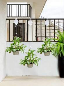 Nuevo gancho retráctil de canasta de flores multicolor, diseño de mosquetón triangular, hecho de material, adecuado para diversas cestas de plantas y comederos de pájaros - A - Ver 3