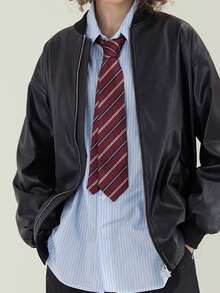 1条酒红色条纹手工领带，适合休闲、街头、日常、派对等场合。 - 彩色 - 查看 2