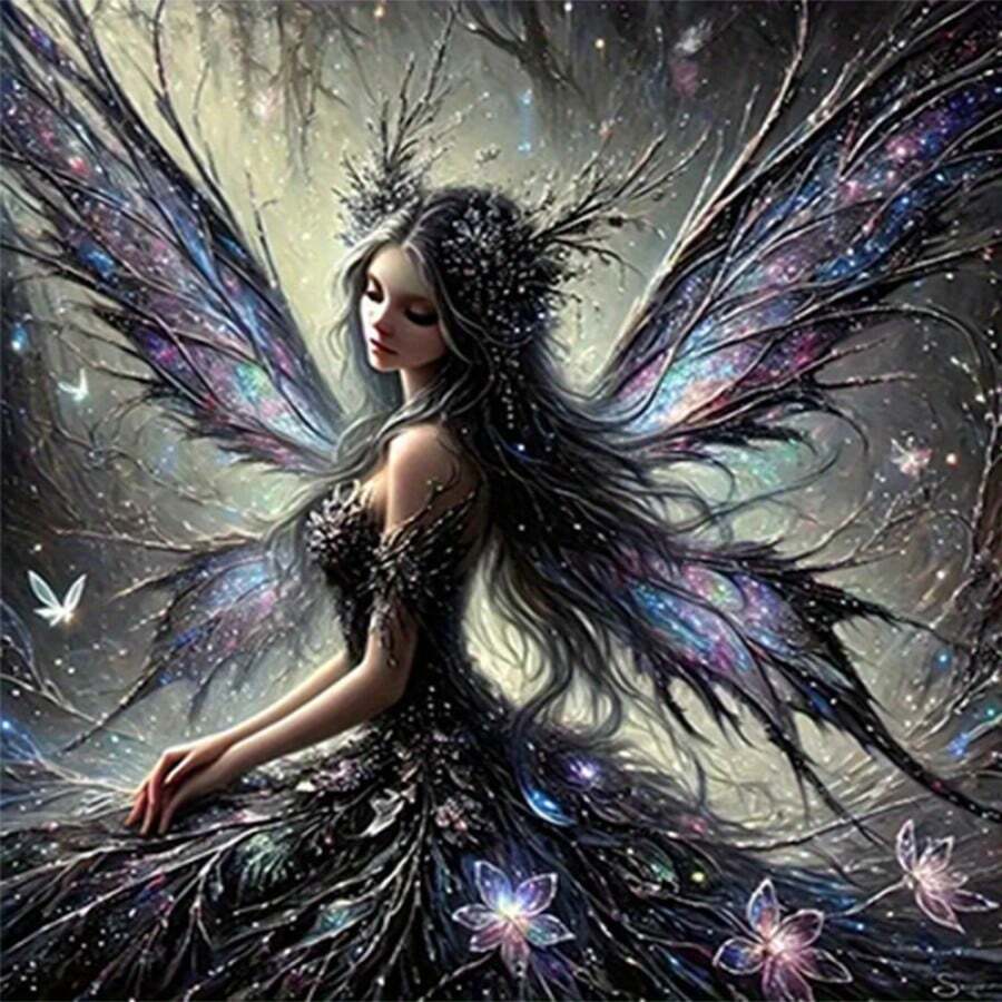 5D Diamond Painting Kit - Starry Forest Fairy. Suitable For Beginners, Can Be Used For Home Or Office Wall Decor. - round diamond - View 1
