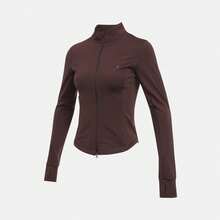 Adidas 女士修身针织外套连帽开衫 KF2669 - 棕色 - 查看 1