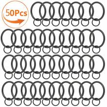 10Pcs/30Pcs/50Pcs (1.45 Inch/3.7cm) Curtain Rings With Eyelets - Metal Curtain Rings, Hanging Rings And Curtain Hooks, Living Room Curtain Rod Sliders, Bathroom Shower Curtain Rod Hooks Rings (Gold, Black, Silver) - Multicolor - View 10