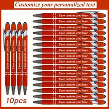 10pcs Customized Engraved Ballpoint Pens - Smooth Writing, Personalized Information, Touch Screen Compatible Retractable Clip, Ideal For Office And Christmas Greetings - Sets - View 9