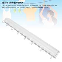 Wall Mounted Clothes Drying Rack 23.6 Inch Retractable Hidden Laundry Drying Mesh Net For Laundry Room Bathroom - White - View 11