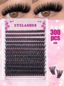 Racimos de pestañas - Extensiones de pestañas de volumen con púas - 228 piezas de 10-18 mm 100D resistentes al agua pestañas individuales para un aspecto dramático y estilos personalizables - D - Ver 7