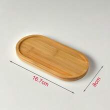 [Bamboo Tray] Bamboo Tray 1/4pcs Bamboo, Wooden Coaster, Flower, Plant Succulent Tray Coaster - Four Packs - View 6
