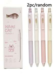 Bộ 4 bút hoặc 2 bút/bộ, bút bi hình mèo sáng tạo 0.5mm, mực đen khô nhanh, thân bút nhựa nhẹ, dụng cụ văn phòng phẩm, bút bi đen hình mèo nhũ ngọc trai, bút bi bấm nút, viết trơn tru, thích hợp cho văn phòng, viết nhật ký, quà tặng cho người yêu mèo, văn phòng phẩm độc đáo, thiết kế sáng tạo, bền, đặc biệt dành cho nhân viên văn phòng, cần thiết cho mùa tựu trường. - Nhiều màu - Xem 16