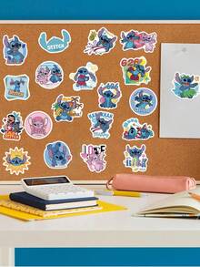 Disney 50张迪士尼史迪奇贴纸 派对礼品 史迪奇卡通贴纸 防水乙烯基贴纸 - 藍色 - 查看 6