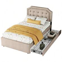 Bed Bases & Foundations - Beige+Brown + MDF - View 5