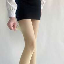 Spring Summer New Sheer Velvet Pantyhose Women Candy Color Sheer Nude Tights Y2K Sexy E-Girl Soft High Waist Hosier - 黃色 - 查看 12