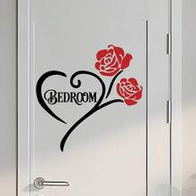 2026 New MS-GK021 Minimalist Heart Flower BEDROOM English Slogan Door/Window Decal, 2pcs - Multicolor - View 7