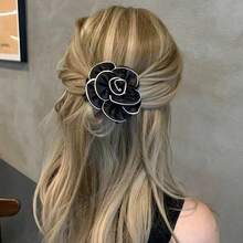 1/2pcs Elegant Fabric Camellia Hair Scrunchies, Fashionable Versatile High Elastic Hair Ties, Chic Ponytail Holder, Ins Style Hair Rubber Bands Hair Rope - Multicolor - View 7