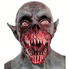 1pc Halloween Scary Funny Vampire Face Mask, Horror Zombie Headpiece Adult Party Prop Latex Toy, Alien COS Headgear, Holiday Costume Prop, Ghastly Ghost Mask, Cosplay Outfit, Halloween Theme Party Decor, Stage Performance Accessory, Holiday Party Costume, Masquerade Prop, Suitable For Halloween, Christmas, Carnival, Parties And More, Great Gift For Family And Friends, Daily Pranks, Haunted House Decor - Mask - View 13