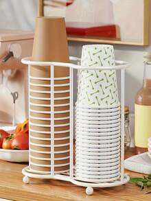1pc Luxury Paper Cup Holder, Disposable Cup Organizer, Water Dispenser Cup Rack, Tabletop Paperless Easy Cup Holder, Cup Dispenser, Creative Cup Rack, Hygienic, Tidy - Multicolor - View 3