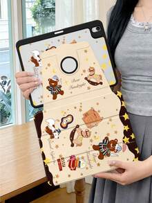Cartoon Star Bear Pattern Rotating Acrylic Tablet Protective Case, Suitable For 10th/11th Gen And 11-Inch Pro (2021), Supports Auto Wake/Sleep Function, Essential For Office/Study/Entertainment, Non-Magnetic Protective Case. - Multicolor - View 4