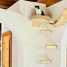 Wall-Mounted Cat Perch, Solid Wood Cat Hammock With Soft Cushion, Max Load 12kg (26lb) - one-size - View 6