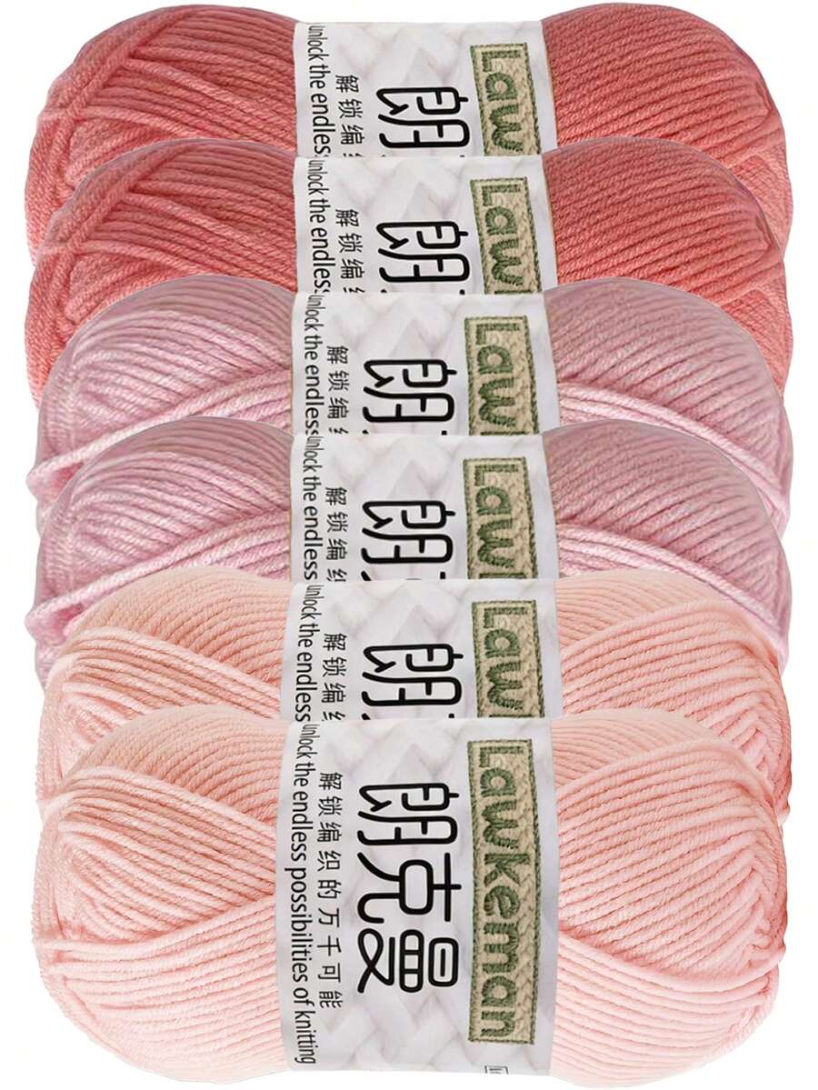 6pcs/300g Medium Soft Yarn, Suitable For Crochet Projects, Can Be Used For DIY Crochet Bags, Crafts, Decorations, Holiday Gifts, A Wonderful Commemorative Gift For Family And Friends - Multiple Styles - View 1