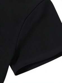 Camiseta gráfica casual para mujeres - Estampa Bendecida por Dios, Malcriada por mi esposo, manga corta, cuello redondo, camiseta de verano en blanco - Negro - Ver 7