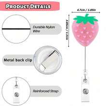 1pc Glitter Acrylic Badge Reel, Retractable ID Card Holder, Nurse/Doctor Badge Reel Gift, Retractable Badge Reel - Multicolor - View 3