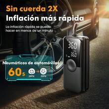 Carsun Portable Air Compressor, 3X Faster Inflation Speed, Inflation & Deflation Function, Auto Shut Off, Hidden Storage Box, Smart Portable Air Pump With 4 Preset Tire Pressure Settings, Suitable For Balls, Bicycles, Cars And More - Wireless Digital Display Model (winner Of the iF Design Award) - View 3