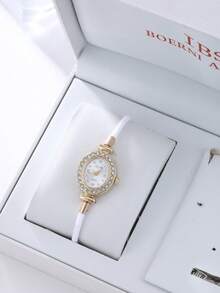 1pc Elegant Quartz Watch And Jewelry Accessory Set, Featuring A Stylish Round Women's Wristwatch And Rhinestone Bracelet. - Multicolor - View 5