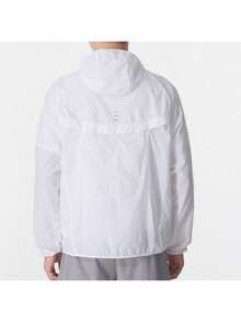 Nike 透氣輕薄連帽男運動休閒梭織夾克外套 - 白色 - 查看 5