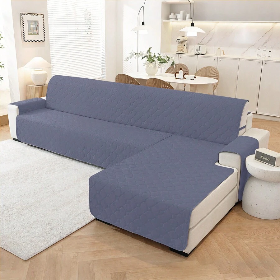 YSTYLE Wasserdichter Sesselbezug für 1/2/3/4-Sitzer, gesteppter Sofabezug mit Taschen, kratzfester Sofabezug für Katzen, fleckenabweisender und rutschfester Sofabezug - Graublau - Übersicht 1