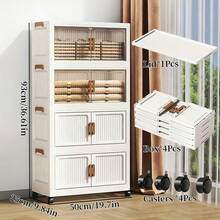 Versatile Collapsible Toy Storage Bins - Aesthetic Home & Office Organization Solution, Stackable Storage Containers & Plastic Storage Containers For Bedroom Kitchen Bathroom Dorm Garage & Travel, Decorative Multi-Purpose Bins For Clothing Shoes Books Makeup & Daily Essentials, Dustproof Easy-Assemble Storage For All Living Scenarios - 白色 - 查看 2