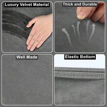 2件套弹力绒面马桶盖套 马桶水箱盖套 可水洗通用马桶垫 家用酒店浴室配件 - 彩色 - 查看 4