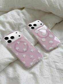 可爱糖果色波点磁吸无线充电手机壳，适用于 17 Pro Max、16、15、14、13、12 Pro Max、14、15、16 Plus、11，高品质简约保护套 - 紫底星星 - 查看 5