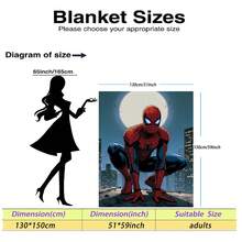 Chăn nỉ chủ đề Người Nhện của Marvel, với hình ảnh bộ trang phục siêu anh hùng màu đỏ và xanh kinh điển, ấm áp và mềm mại, thích hợp cho ghế sofa, giấc ngủ trưa, trang trí giường và nhiều hơn nữa. - Màu xanh hải quân - Xem 17