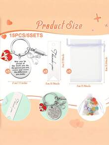 15pcs Nurse's Day Keychain Party Favors, Includes Keychain, Card, Ribbon, Nurse's Week Gift, Employee Appreciation Gift, Nursing Student Gift (Silver) - Party Keychain - View 6