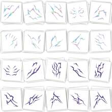 FTVLTAT 40 Piezas de Tatuajes Temporales de K-Pop - Tatuajes Temporales de Diseño de Rayas Multicolor con Láser y Relámpagos Láser, Perfectos para Fiestas y Regalos Festivos, Ideal para Disfraces de Halloween y Cosplay de Anime Hunter - Multicolor - Ver 1