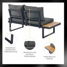 Outdoor Table & Chair Sets - Grey+Black - View 6