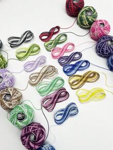 1 pieza Hilo de encaje de dos colores, teñido degradado bicolor, rollo pequeño de 25m de hilo de encaje, tamaño compacto adecuado para principiantes, estudiantes y manualidades - Un hilo de encaje de dos tonos - Ver 7